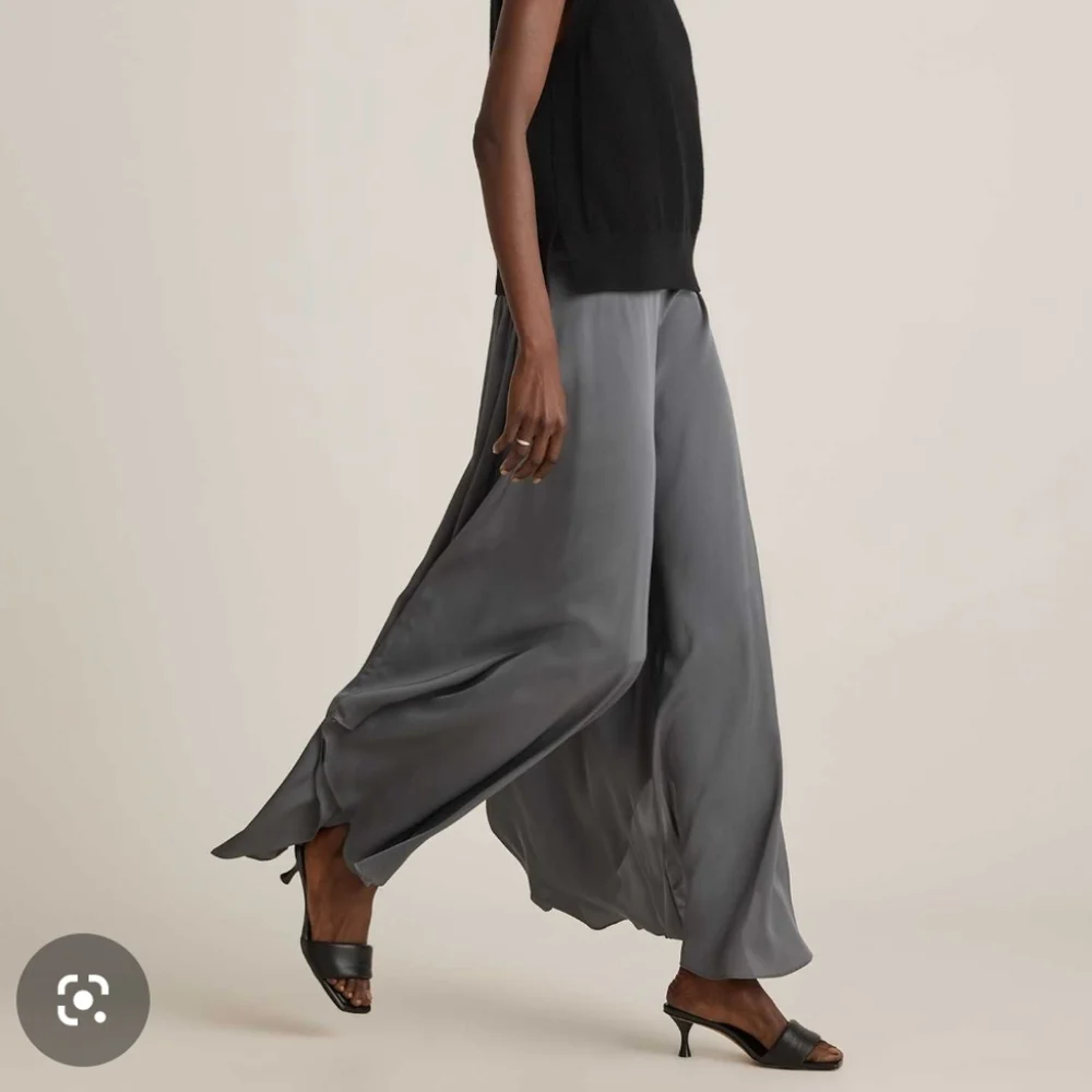 Quince Washable Stretch Silk Palazzo Pants In Lava Smoke - Picture 8 of 15